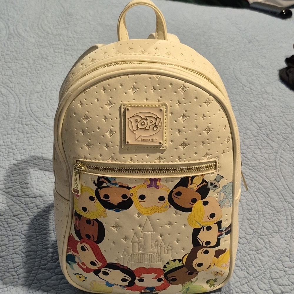 Disney Cream Backpack with Character Faces